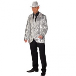 Kostým stříbrné flitrované sako